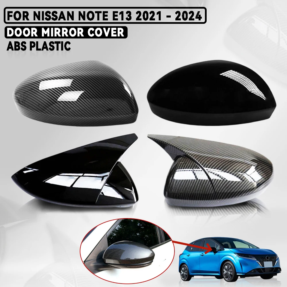 

For Nissan Note E13 2021 - 2024 Abs Silver Black Carbon Fiber Car Door Mirror Cover Trim Car Accessories External Decorate