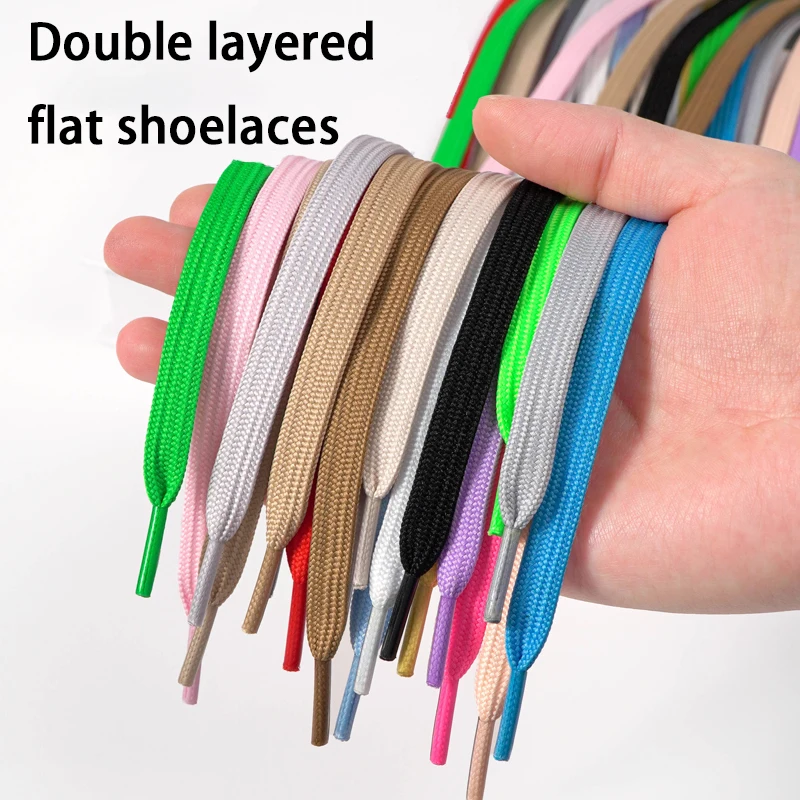 1 Pair Solid Flat Shoelaces for Sneakers Canvas Casual Shoe Laces Women Men Sports Shoelace 0.8cm Rope Laces for Shoes Strings