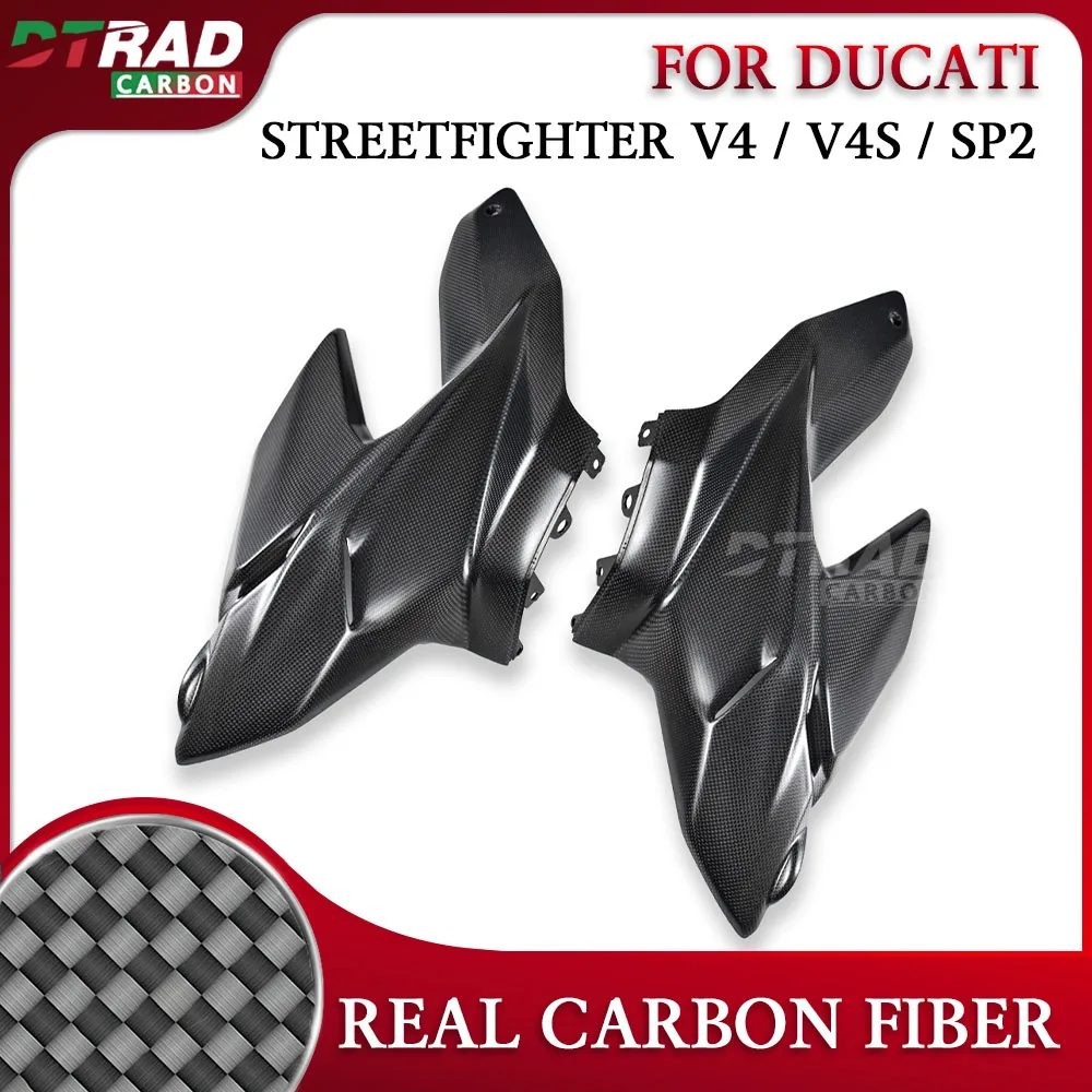 For DUCATI Streetfighter V4 V4S SP2 2023 2024 Carbon Fiber Tank Side Panel Motorcycle Modified Body Fairing Kit Fuel Tank Shield