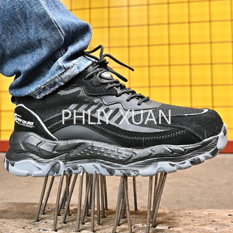 Plus Size 49 New 2023 Work Boots Anti-puncture Safety Shoes For Men Steel Toe Protective Sneakers Outdoor Male Footwear