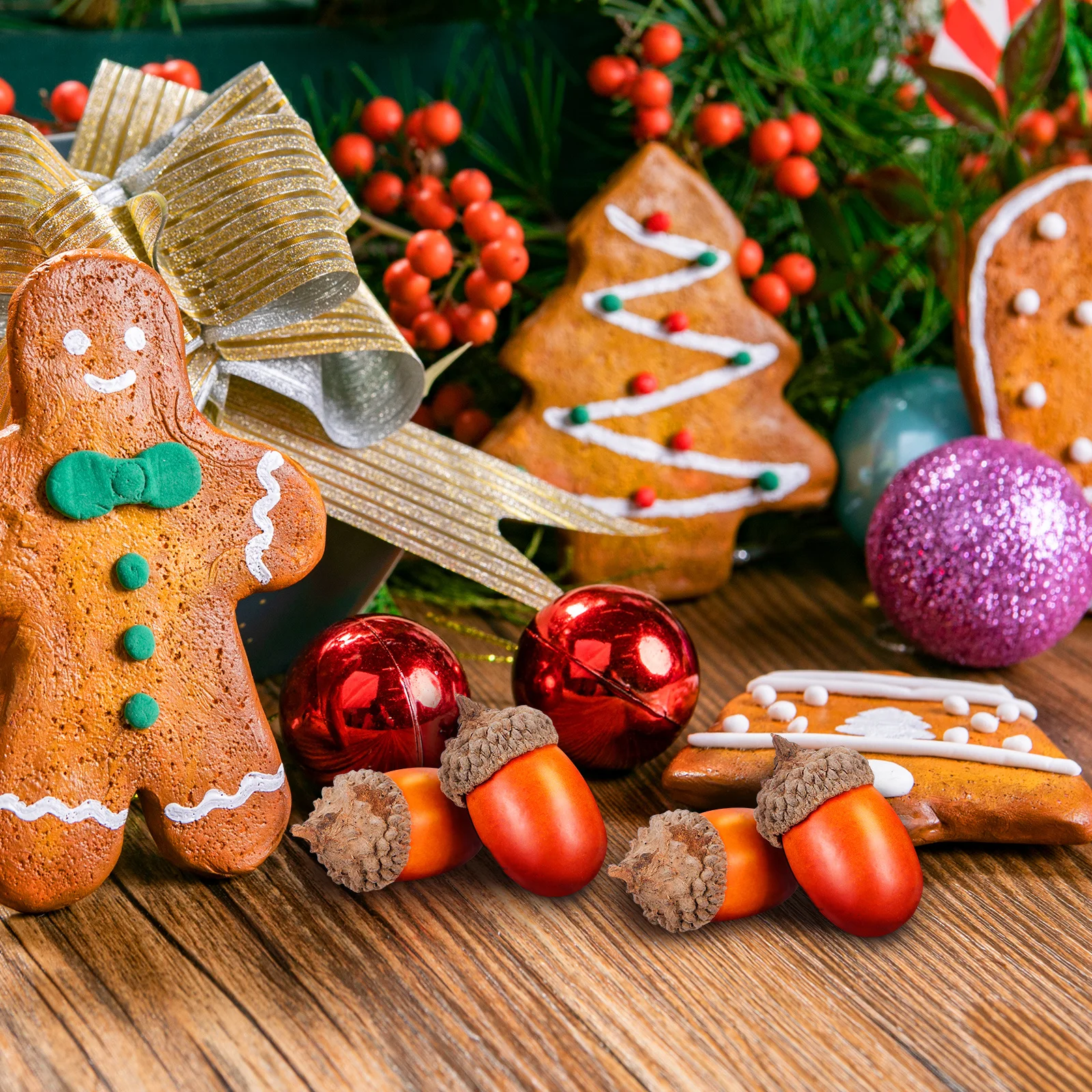 

100pcs Artificial Acorns Bulk Pack Lifelike Small Acorn For Craft Christmas Decor Wreath Making Faux Acorns Autumn Decorations