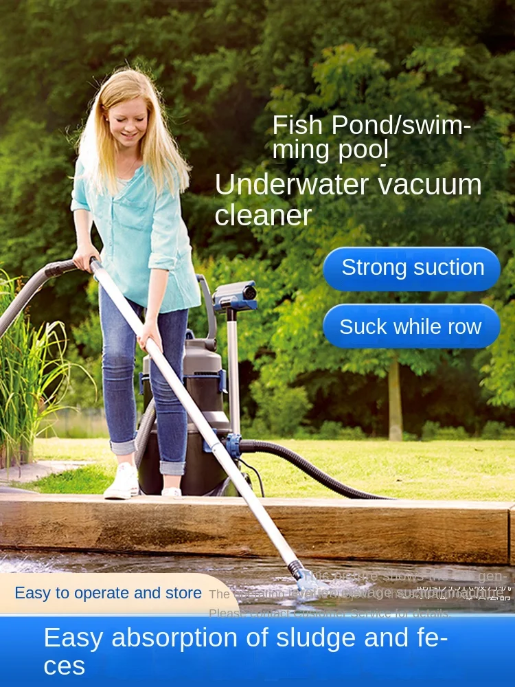 Fish Pond Pool Cleaner Swimming Pool Underwater Vacuum Cleaner Outdoor Koi Fish Pond Bottom Cleaning Sludge Suction Device