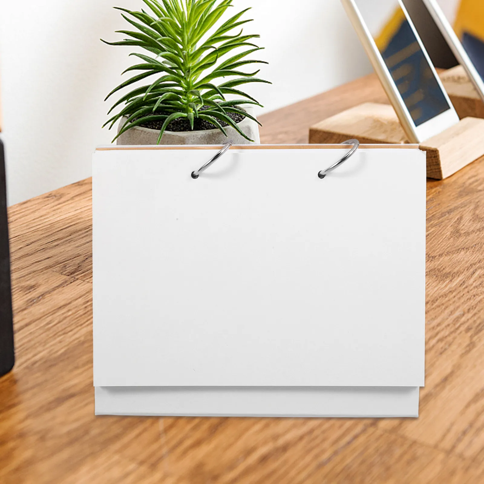 

Blank Desk Calendar DIY Standing Flip Pages Desktop Memo Calendar Office Planner Graffiti Drawing Gift Home Decor