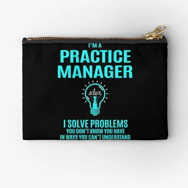 Practice Manager T Shirt I Solve Probl  Zipper Pouches Small Money Cosmetic Coin Packaging Women Pure Storage Underwear Socks