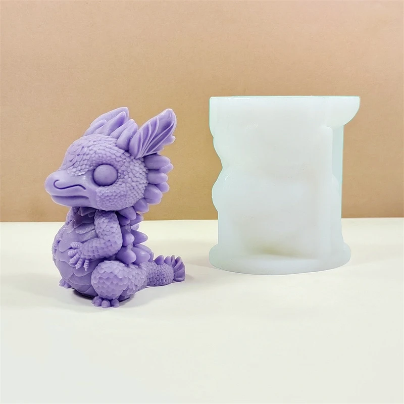 3D Cute Dragon Candle Silicone Mold DIY Handmade Aromatherapy Gypsum Soap Making Mould Epoxy Resin Mold Home Decor Crafts