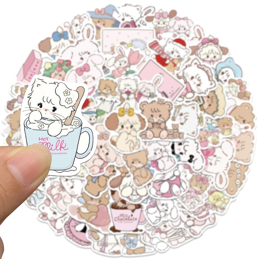 60pcs Cute Cartoon Anime Mikko Stickers For Laptop Water Bottle Luggage Notebook Phone Waterproof Graffiti Vinyl Decals