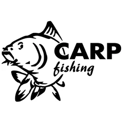 New Design Carp Fishing Funny Creative Waterproof Car Sticker KK Vinyl Car Scratch Decorative Painting, 13cm