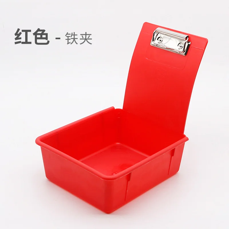 

1pc Dental Working Pans With Iron Clip Colourful Plastic Work Tray Dentistry Laboratory Storage Box Holder Durable Organizer