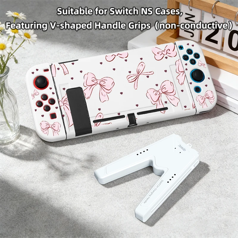 Schutzhülle mit Controller-Griff für Switch, kompatibel mit Switch NS/OLED-Konsolen, tragbarer Game-Controller-Griff.