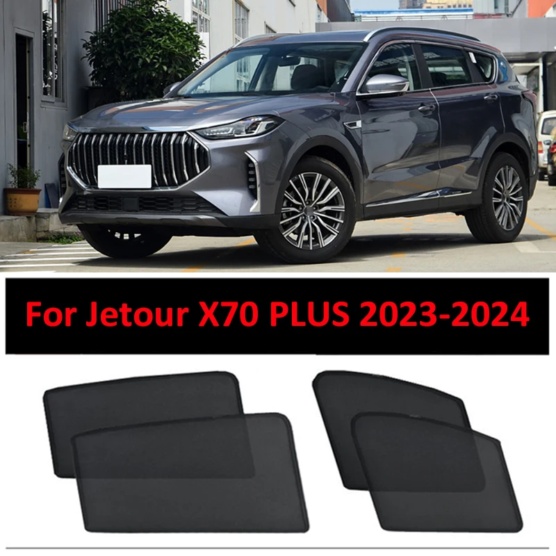 

For Jetour X70 PLUS 2023 2024 Car Sunshade Side Window Mesh Curtains Rear Windshield Sunscreen Heat Insulation Sunshield Cover