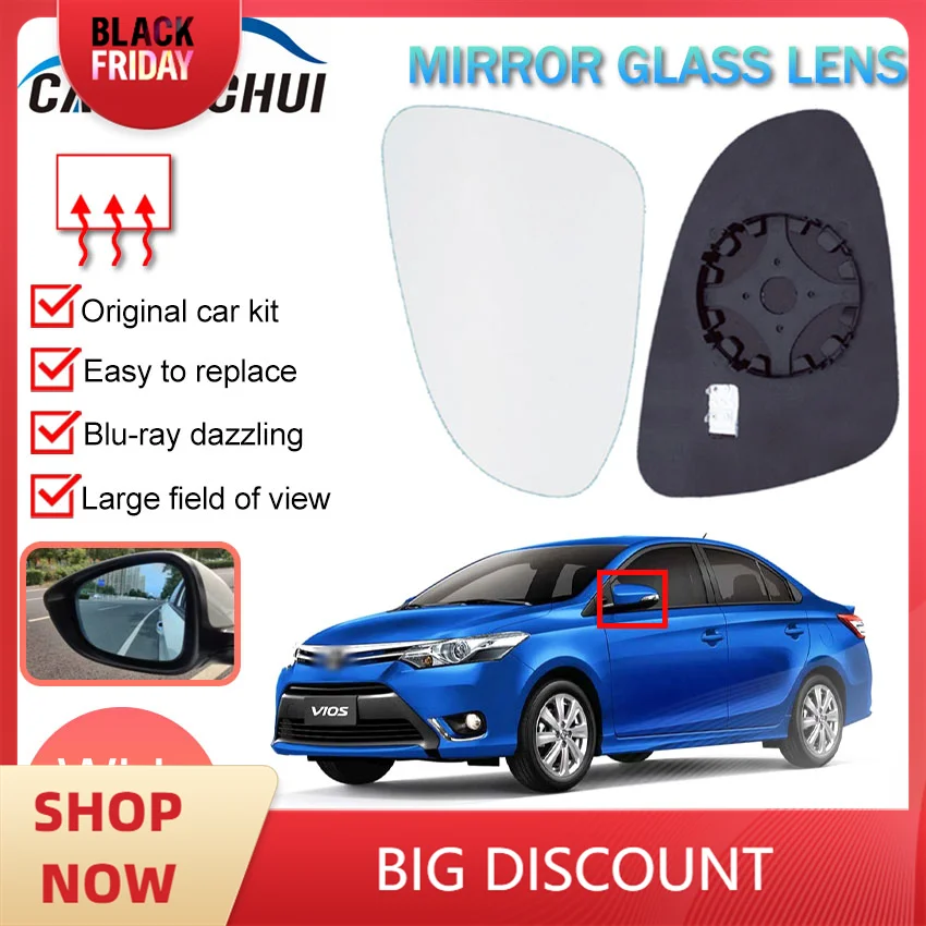 Side Wing Mirror Glass Lens Rearview Mirror Glass wide angle For Toyota VIOS FS 2006 2007 2008 2009 2010 2011 2012 2013 2014