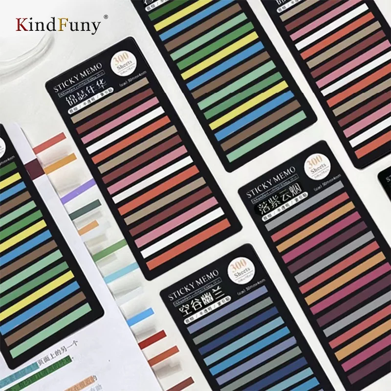 KindFuny Rainbow Color Index Pad  Sticky Notes Paper Sticker Notepad Bookmark School Supplies Kawaii Stationery Posted It