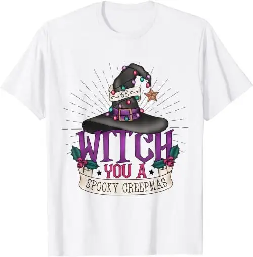 Spooky Creepmas Witch Hat Creepy Christmas Goth Holiday T Shirt SweaT 27738