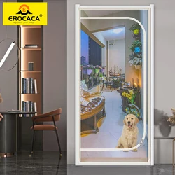 EROCACA Reforçado Cat Screen Door Pet Resistant Mesh Screen Door Animais de estimação Proof Zipper Screen Door para Sala Quarto Cozinha