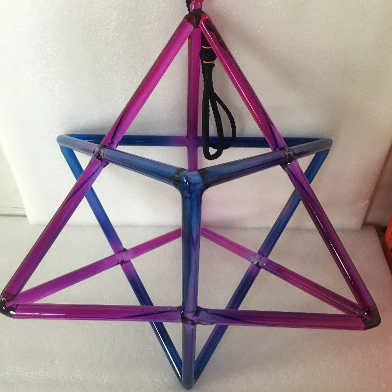 Crystal Singing Pyramid Handmade Hanging Meditation Singing Pyramids Sound Healing Quartz Triangular Tower Musical Percussion