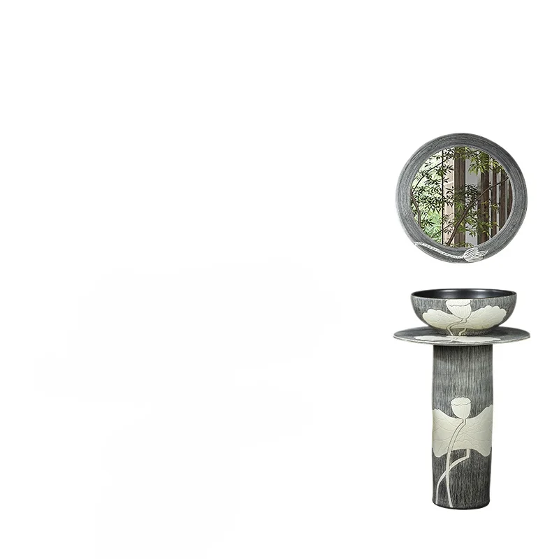 

*Balcony column basin ceramic column type outdoor wash basin courtyard hotel wash table