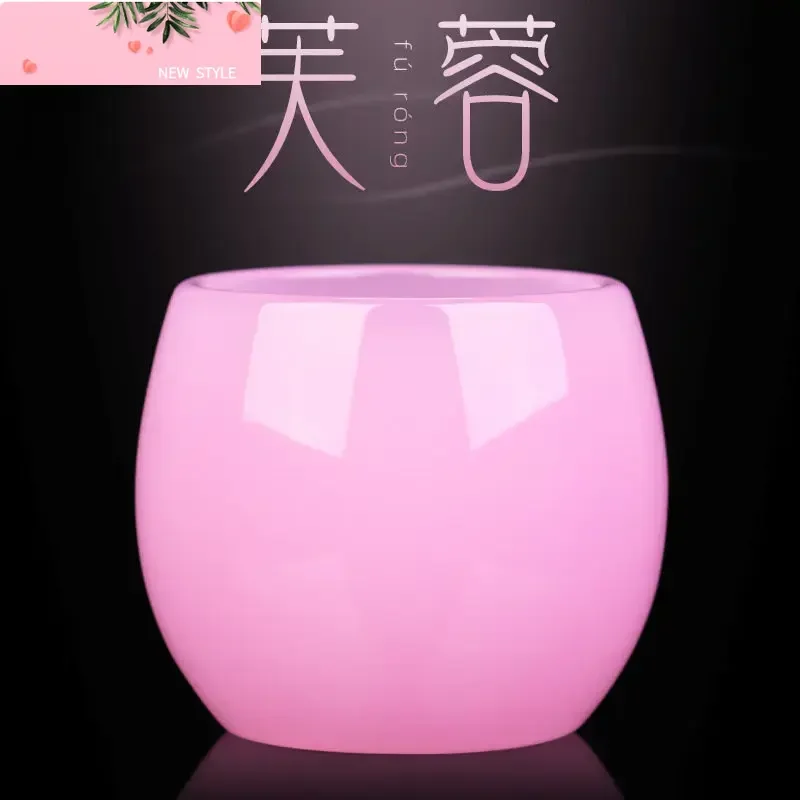 

60 мл фарфоровая чайная чашка из лотоса и нефрита, розовое цветное стекло, одинарный чайный сервиз кунг-фу, чайная чашка, чайная чашка, цветная стеклянная чашка