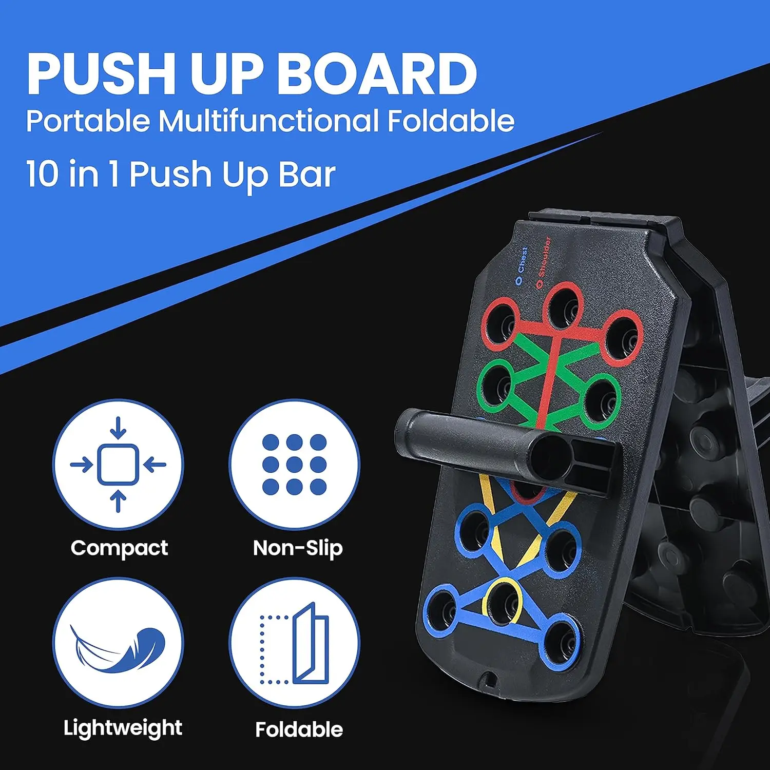 Draagbare Multifunctionele Push-Up Boardset Met Handvatten Opvouwbare Fitnessapparatuur Voor De Armen Van De Borstbuik En Rugtraining