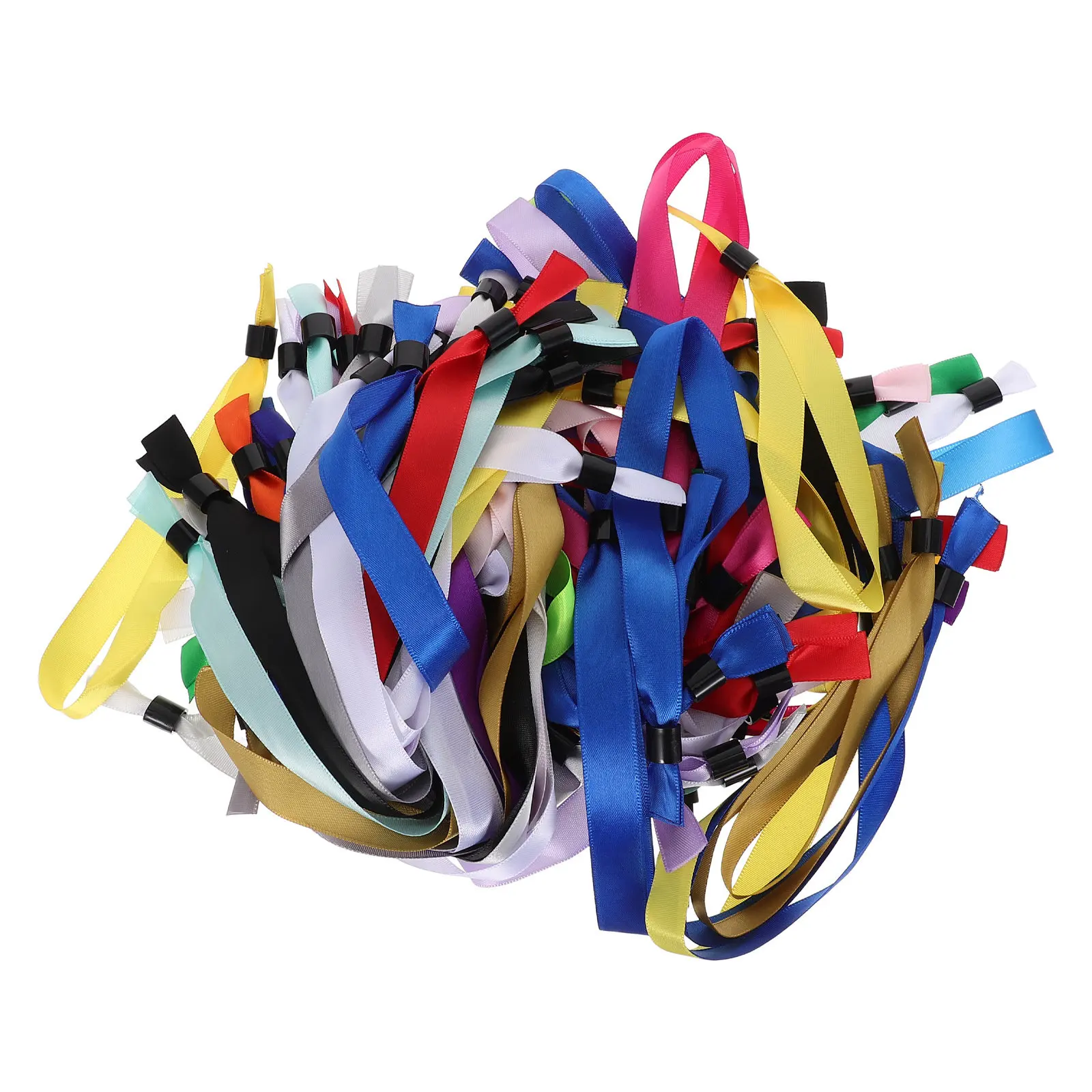 50Pcs Cloth Event Wristband Polyester Fabric Adjustable Identification Bracelet Club Entry Concert Festival Disposable Security