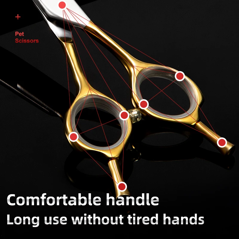 Professional pet scissors golden handle curved scissors warped trimming shears teddy dog groomer scissors