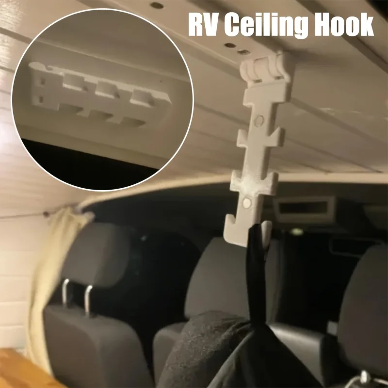 Space Saving Ceiling Storage Organizer Single Foldable Plastic Load Bearing Hook For RV Camper Van Vehicle Household Hanging