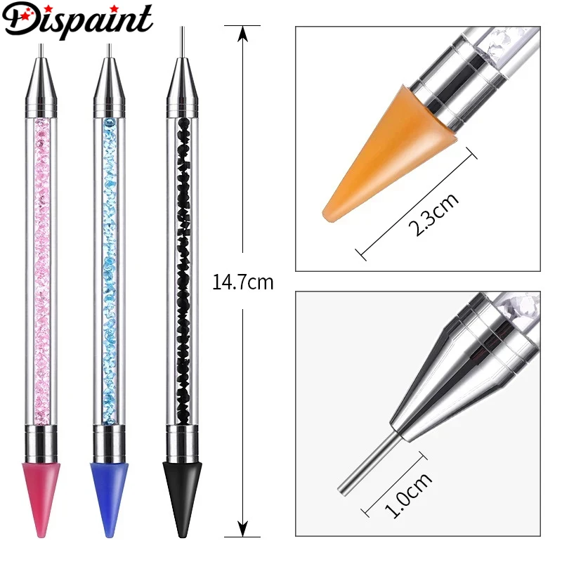 Dispaint 16pcs Diamond Painting Tool Set， 8 Diamond Pen + 8 Replacement Nibs， 5D DIY Dual-Tip Dot Drill Pen, No Clay Needed