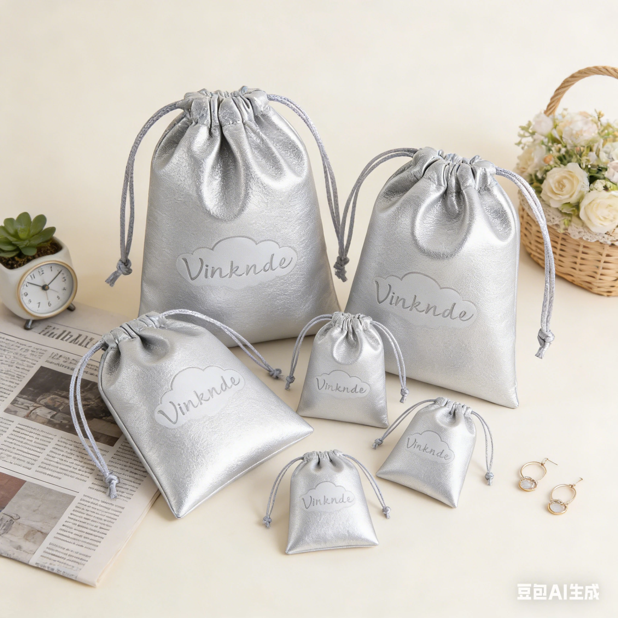 

100PCS PU Leather Jewelry Bag Ring Earring Bracelet Drawstring Storage Pouch Makeup Travel Christmas Box Custom Logo