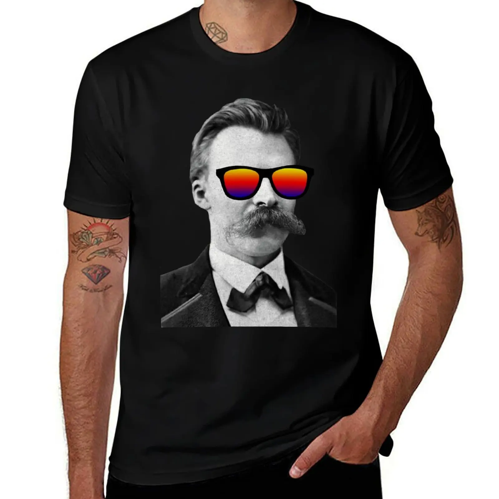 Cool Nietzsche - T-shirt à manches courtes décontracté avec motif de philosophe allemand pour Noël