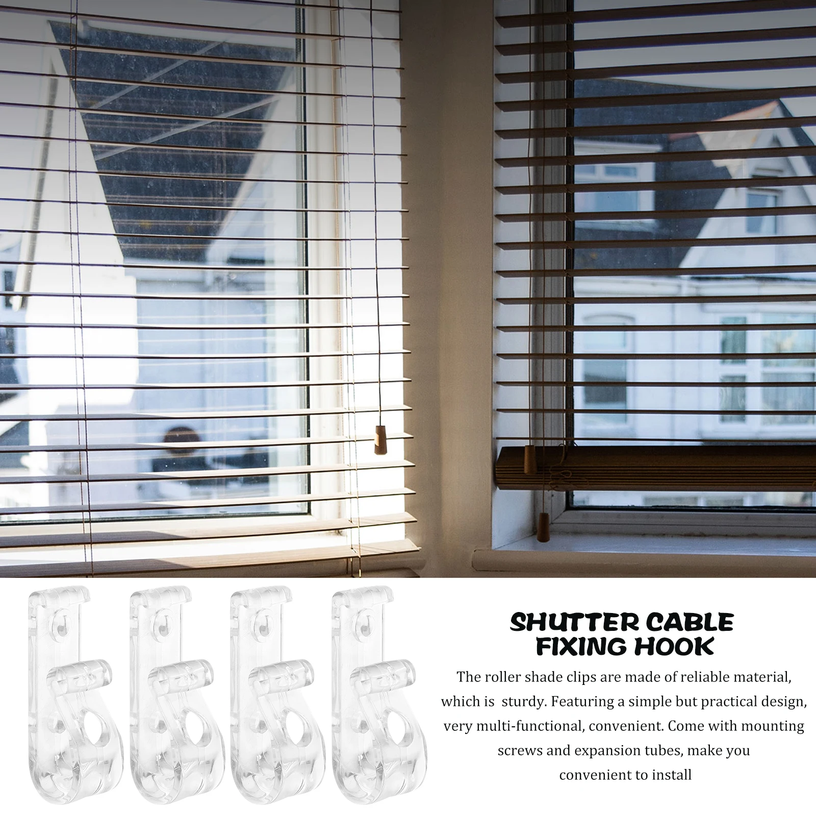 

8Pcs Roller Blind Clips Thickened Safety Prevent Children Clear Curtain Hooks Suitable Chains Decorative Drapery