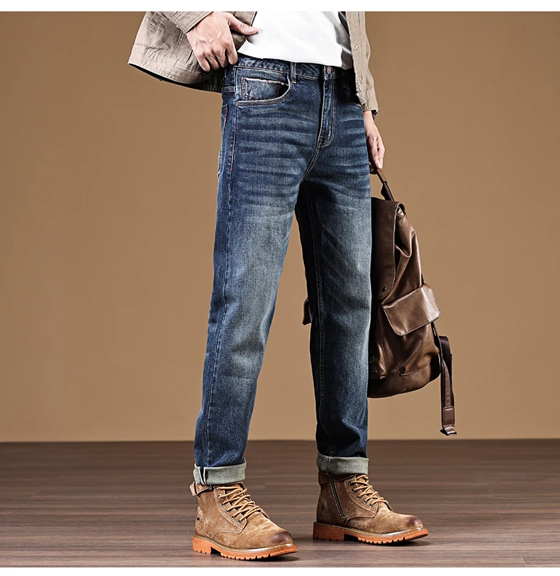 2023 autumn and winter new jeans slim small straight casual pants all match the trend of thin Harun men's fashion brand