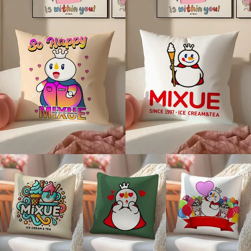 MIXUE Ice Cream & Tea Cushion Cover Linen Pillowcase Cover Soft Decor for Sofa Home Room
