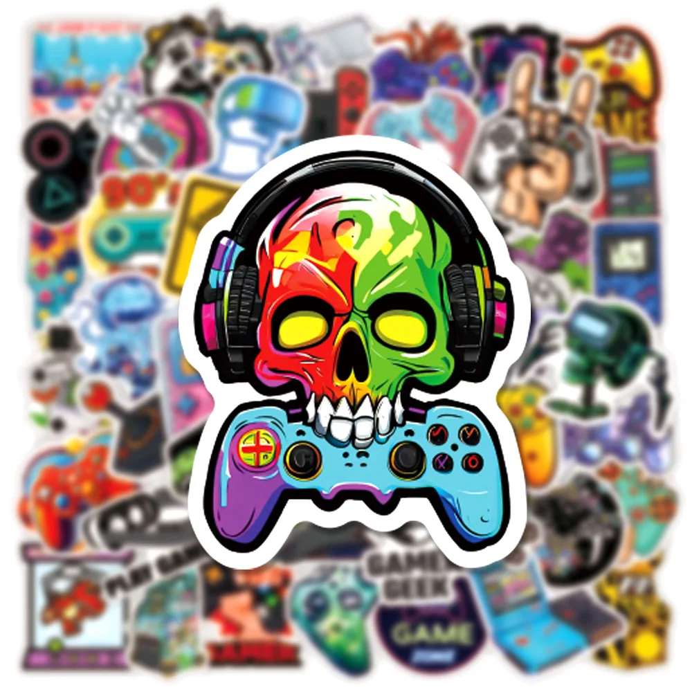 Stiker gamepad klasik 10/50 buah, stiker Scrapbooking Notebook botol air Laptop bagasi Skateboard mobil mainan grafiti stiker anak-anak