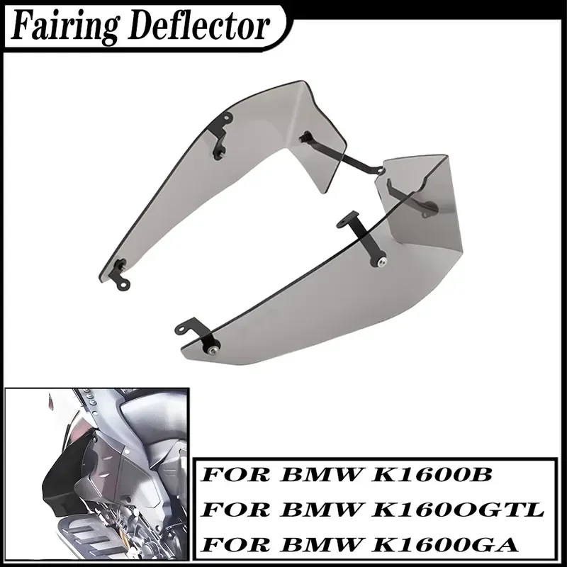 For K1600B K1600GTL K1600GA Grand America17-24 Side Fairing Leg Wind Deflector Air Deflector Acrylic Smoke Clear