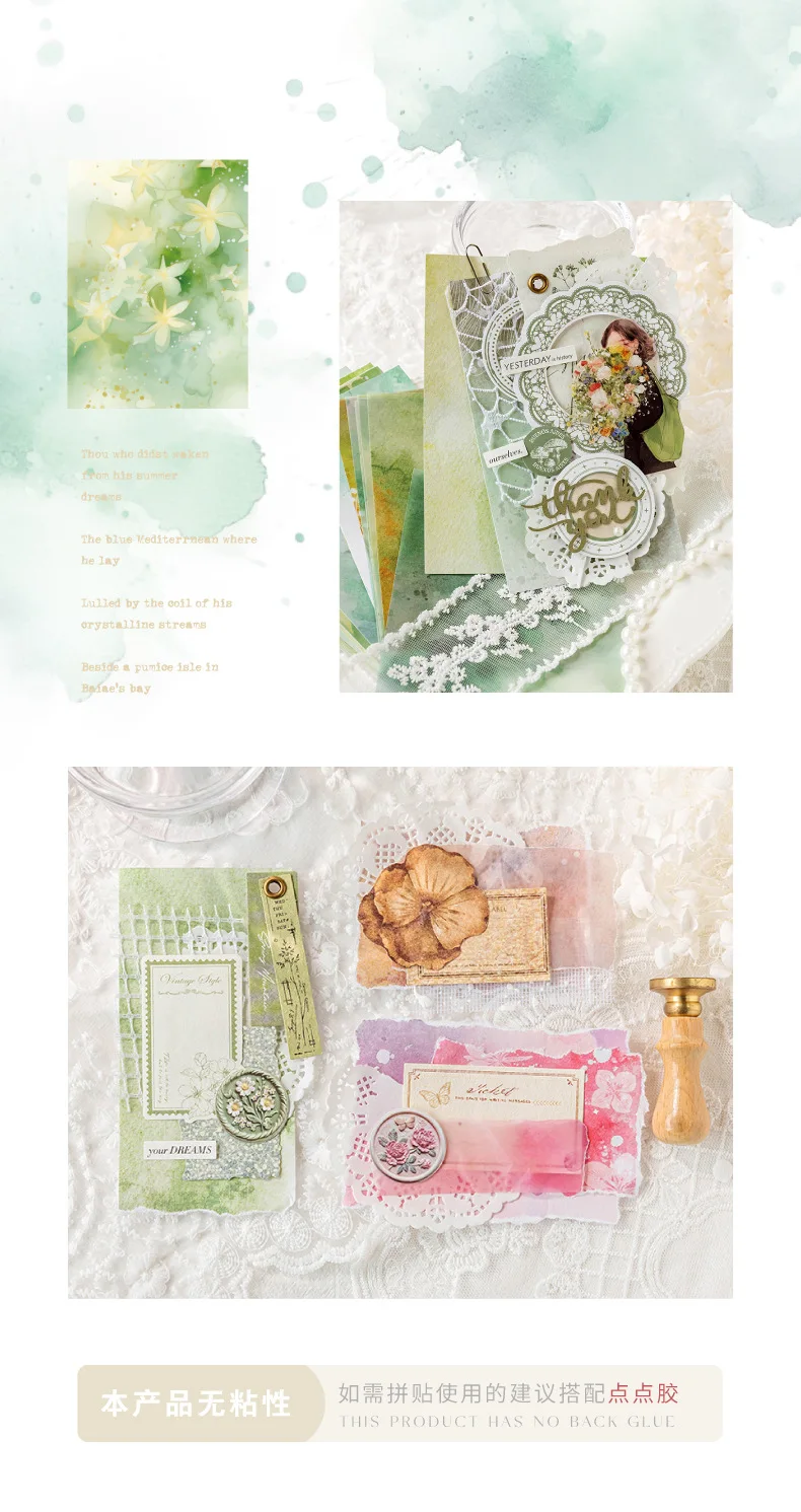 20 Stück/Lot Vintage bunte Ombre-Dekorpapiere, für Handarbeiten und Scrapbook-Dekoration – Detail 16