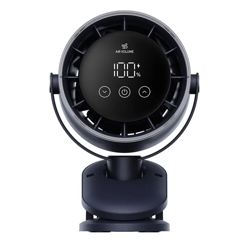

AC93-Portable Clip On Desk Fan Rechargeable Quiet Turbo Desk Fan For Stroller Bed Travel Camping Strong Wind, USB Operated