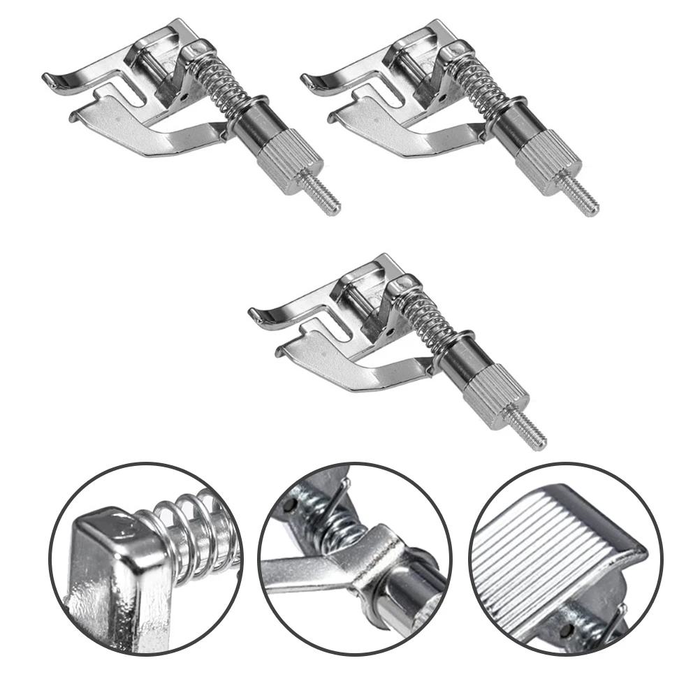 

3pcs Machine Presser Feet Full Metal Replacement Seam Pressing Foot For Electric Sewing Machine Parts Lightweight Alloy Presser