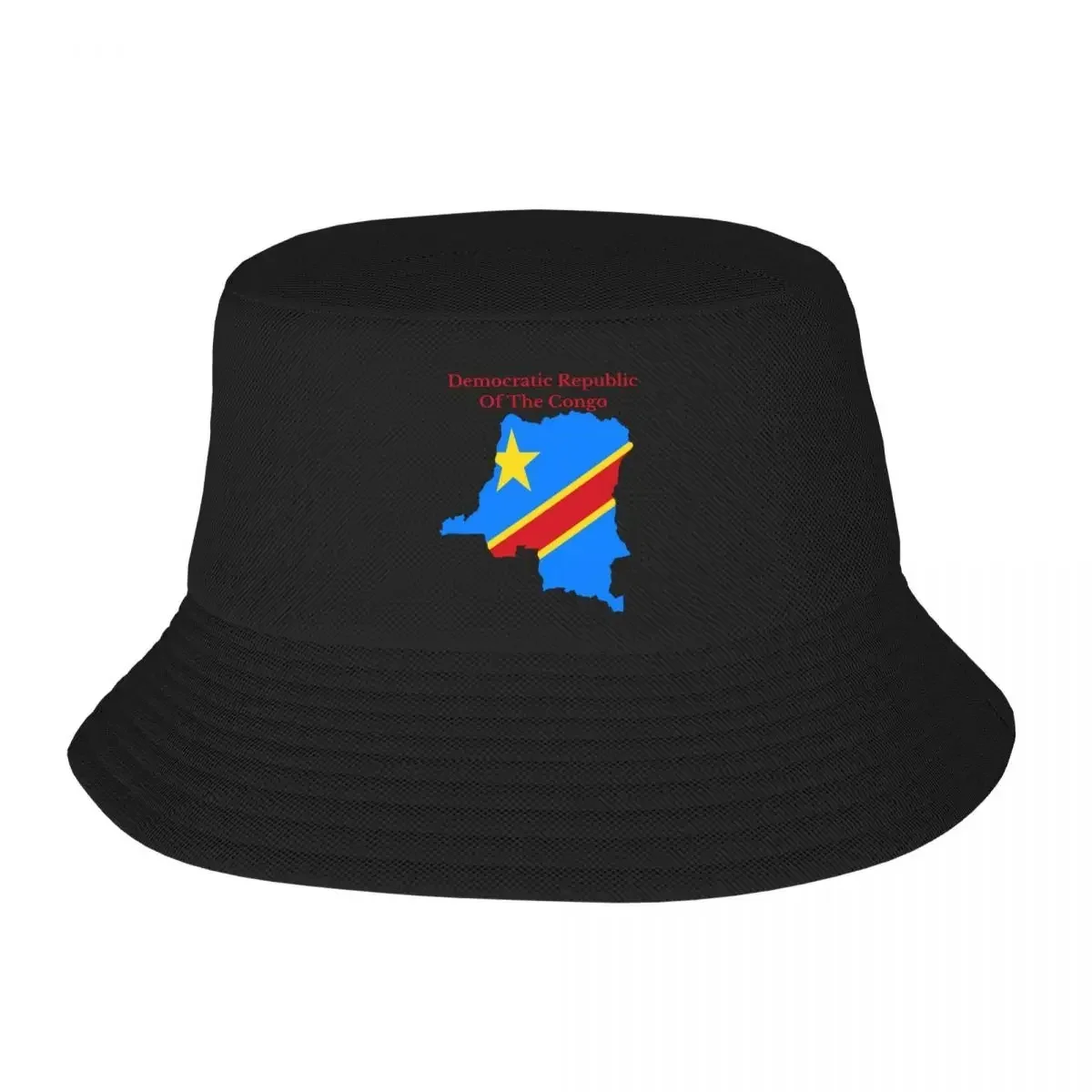 2026 Custom Democratic Republic Of The Congo Flag Map Bucket Hat Men Women Outdoor Sun Summer Camping Cap