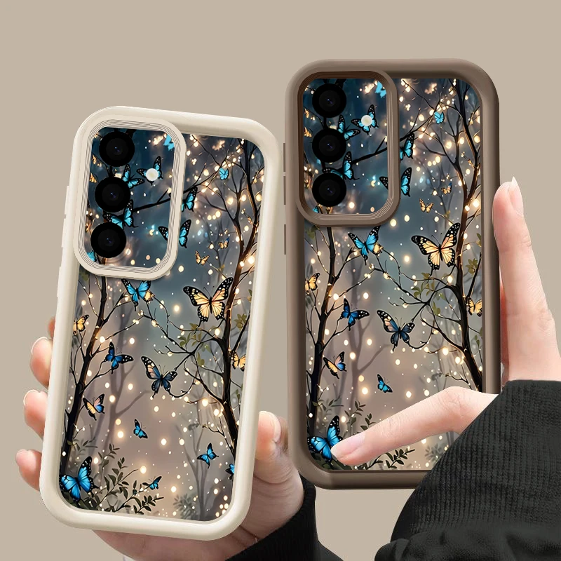 Glow In The Dark Butterfly Print Phone Case For Samsung Galaxy S26 S25 S24 S23 S21 Ultra S25 Edge S24 S25 FE S22 Plus Soft Cover - view 6