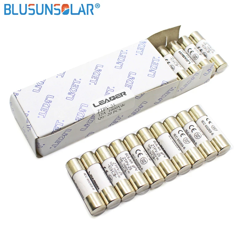 10/20/30/50/100pcs Solar Fuse 1000V 30A Fuse DC 10*38MM 1-32A PV Solar Fuse Metal Alloys for Solar Power System Protection