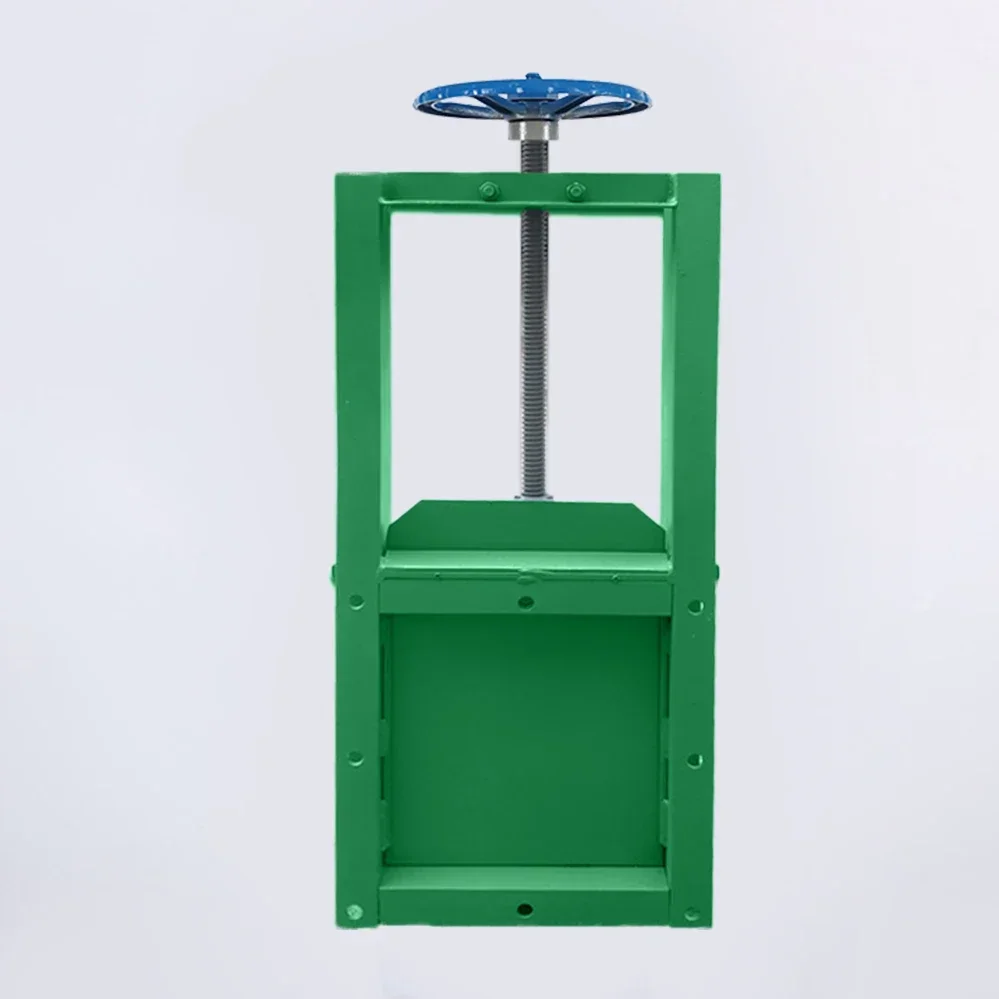 PN10 200 Cast Iron Manual Operated Square One Way Knife Gate Valve with Gear Box Override Handwheel