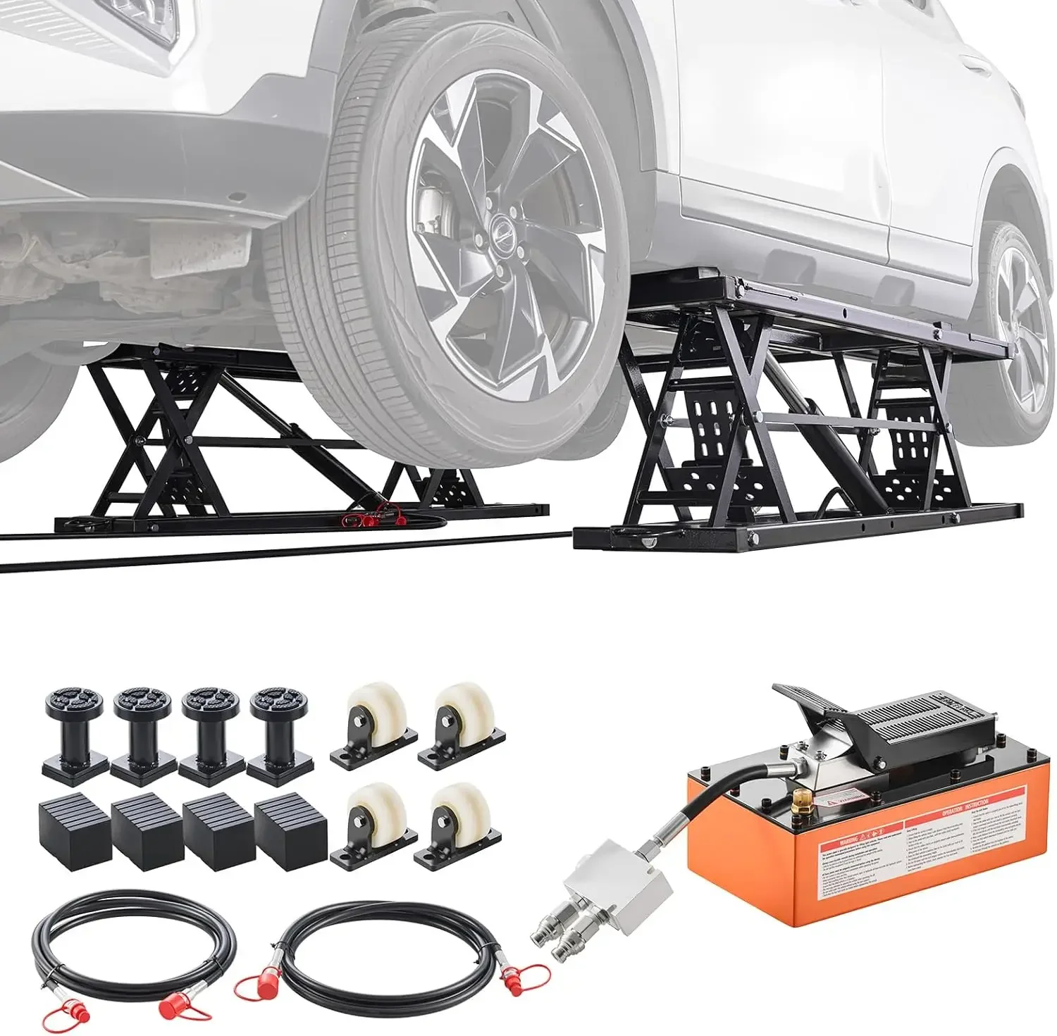 Portable Car Lift, 5000 lbs Capacity, Heavy Duty Quick Lift with 25.6