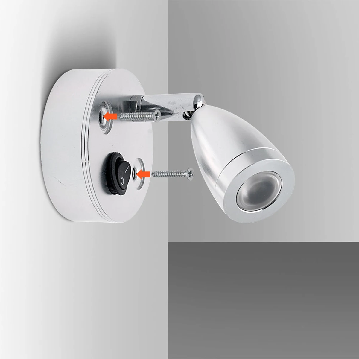 

Led Reading Lights 3W 12V 6000K White Brushed Nickel Lampshade For Motorhome Marine Cabin Boat Yacht Corrosion