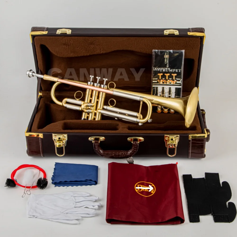 USA Stradivarius 198GS-85 100th Anniversary Gold Trumpet Pipe Flat Instrument Brass Strudents Instrumentos Musicales Profesiona