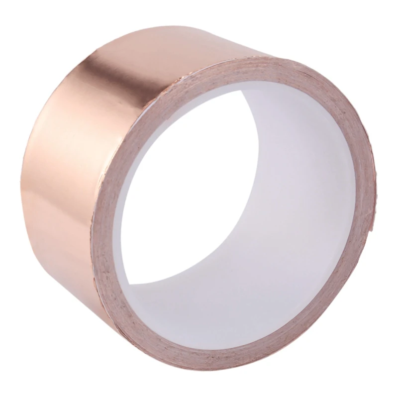 2Pcs 50Mmx10m EMI Copper Adhesive Copper Foil Copper Tape Self-Adhesive Tape Roll