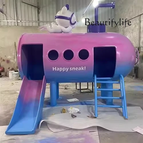 

Slide FRP Sculpture Shopping Mall Amusement Park Facilities Decoration Park Floor Ornament Customization