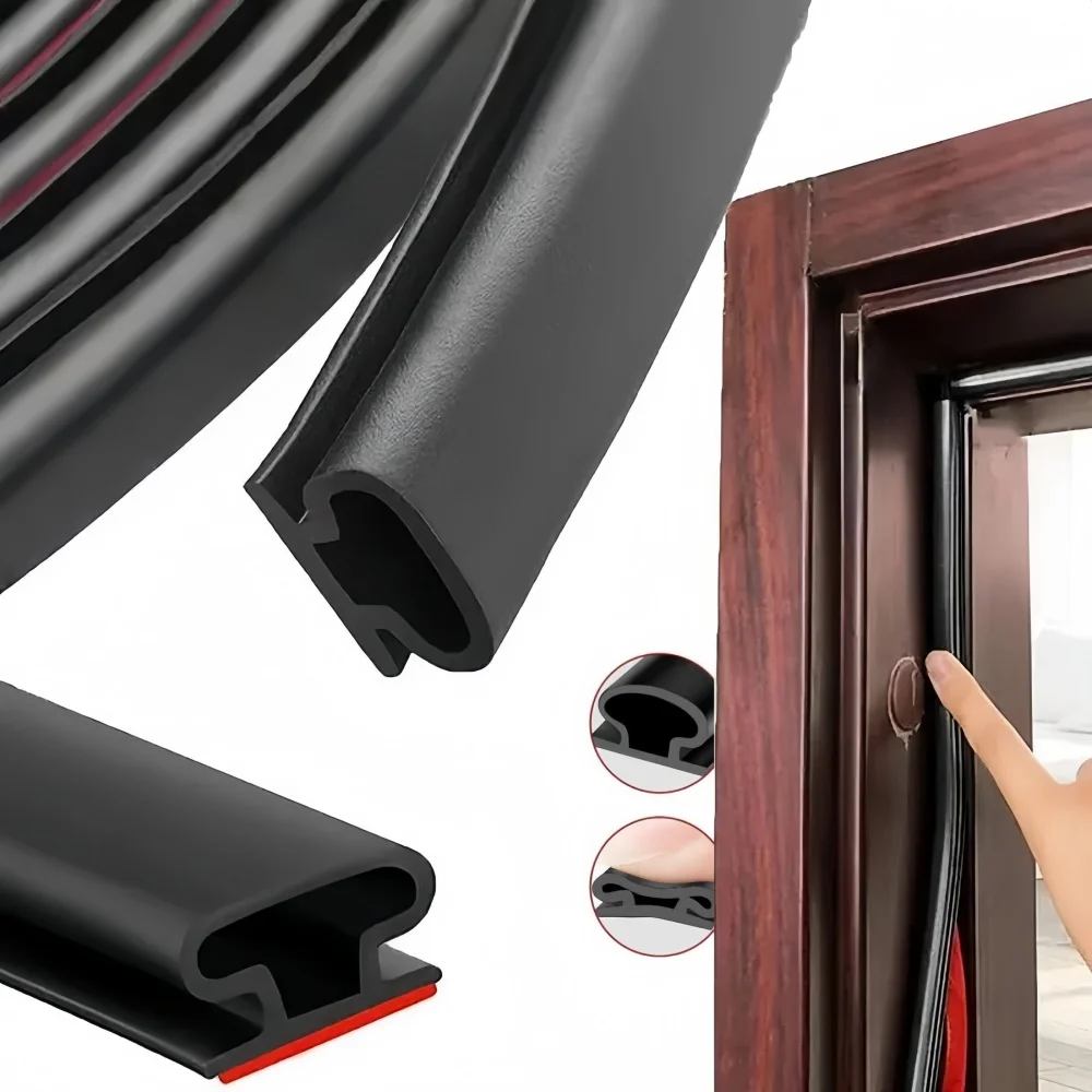 

1 шт., 6 м/236,22 дюйма, 9 мм X 6 мм, D-образная уплотнительная лента для двери, самоклеящаяся уплотнительная лента для дверной рамы