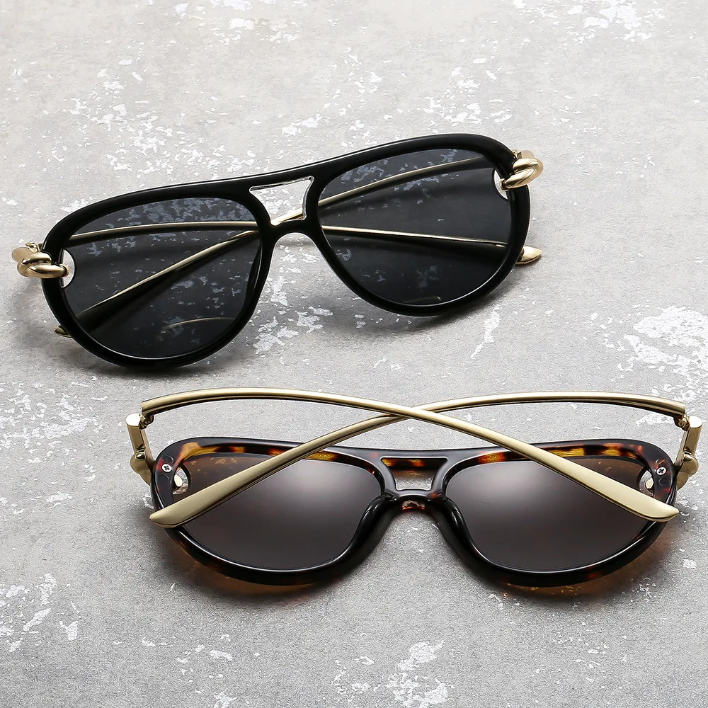 

Luxury Brand Double Bridge Pilot Sunglasses for Women Fashionable Metal Punk Men Sun Glasses Outdoor UV400 Driving Shades