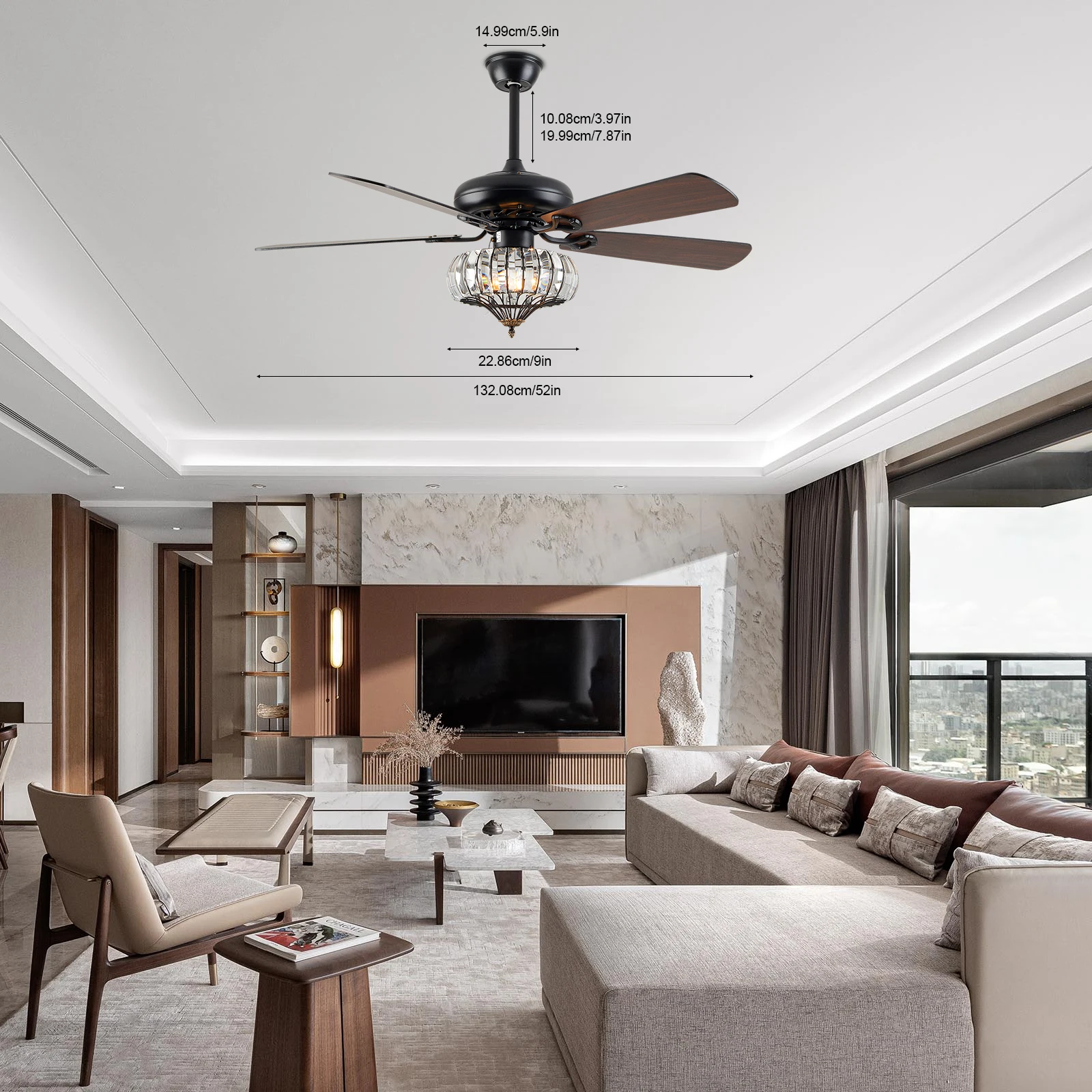 

Modern Ceiling Fan Light 110V With Remote Control Silent Smart For Living Room Bedroom Modern and Simple Home Intelligent