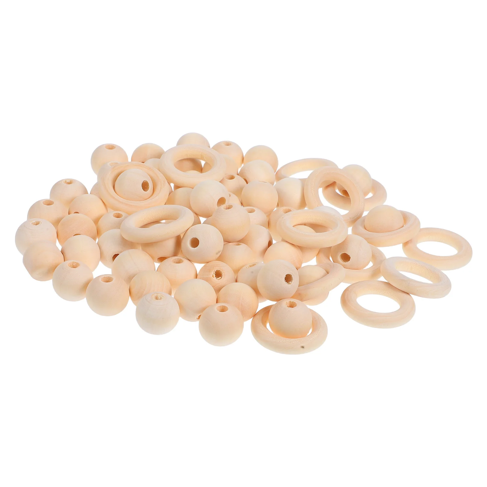

1 Set Unfinished Natural Wood Beads Rings Large Hole Spacer Beads For Diy Jewelry Wreath Macrame Farmhouse Decor Craft Supplies