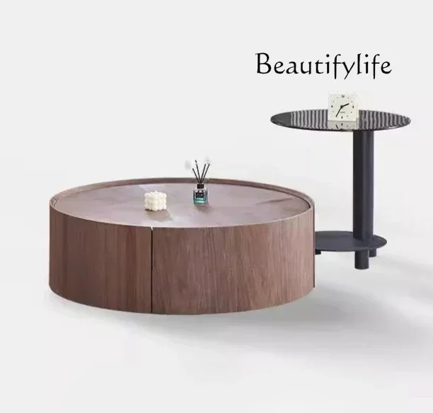 

FG17Four-parcel walnut color medieval style new Chinese style living room coffee table small apartment high-end coffee table